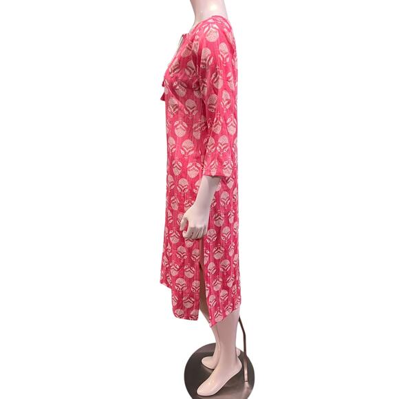 CherryRed Dina Designs Coral Pink Embellished Tunic Dress L40 - Picture 4 of 9